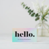 Een eenvoudige Hallo | Moderne holografische look Visitekaartje (Staand voorkant)