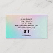 Een eenvoudige Hallo | Moderne holografische look Visitekaartje (Achterkant)