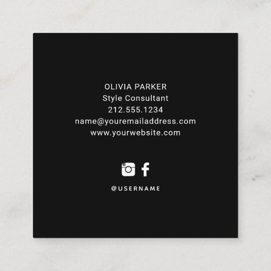 Een eenvoudige Hallo | Vette en moderne typografie Vierkante Visitekaartje (Achterkant)