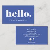 Een eenvoudige Hallo | Vette en moderne typografie Visitekaartje (Voorkant / Achterkant)