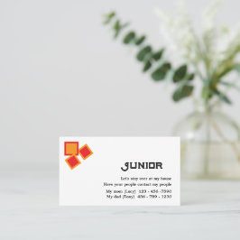 Een eenvoudige laten we over de Kinder blijven Visitekaartje