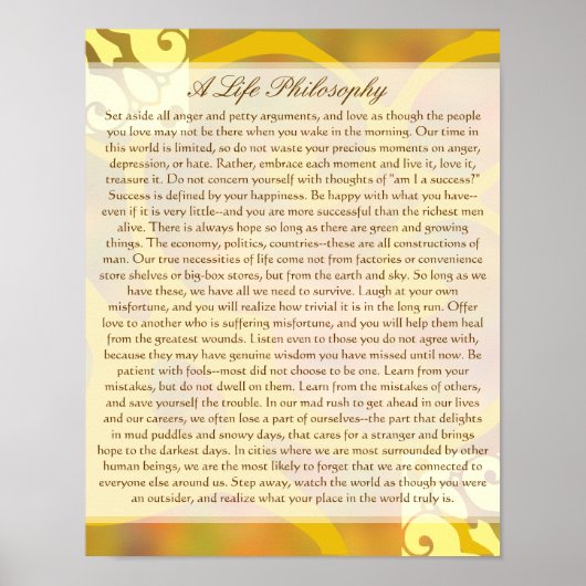 Een eenvoudige levensfilosofie poster (Voorkant)