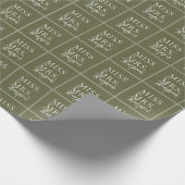 Een eenvoudige Miss Green Sage-Vrijgezellenfeest Cadeaupapier (Hoek)