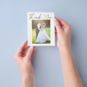 Een eenvoudige moderne fotobruiloft bedankt flyer (Hand)