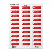 Een eenvoudige, moderne Rode Zwarte Familie kerstf Etiket (Full Sheet)