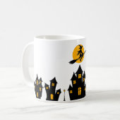 Een eenvoudige silhouet heks koffiemok (Voorkant links)