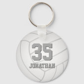 een eenvoudige volleybal met atleten naam sleutelhanger (Achterkant)