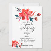 Een eenvoudige witte florale uitnodiging voor u (Voorkant)