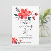 Een eenvoudige witte florale uitnodiging voor u (Staand voorkant)