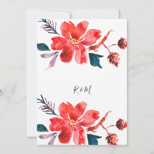 Een eenvoudige witte florale uitnodiging voor u (Achterkant)