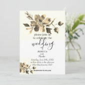 Een eenvoudige witte florale uitnodiging voor u (Staand voorkant)