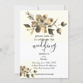 Een eenvoudige witte florale uitnodiging voor u