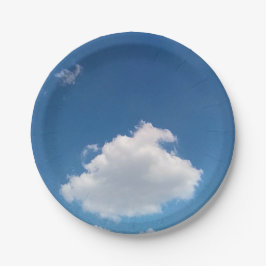 Een eenvoudige wolk papieren bordje