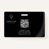 Een eenvoudige zwarte moderne minimalisator badge (Achterkant)