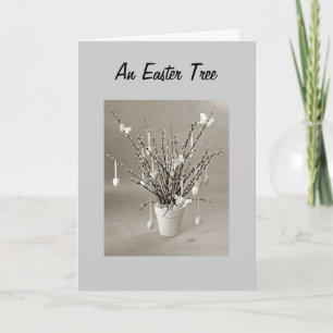 EEN EENVOUDIGERE TREE-EASTER WIST FEESTDAGEN KAART