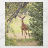 Een eenzaam hert wijn etiket (Enkel label)