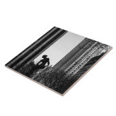 Een eenzaam moment in de stad tegeltje (Zijkant)