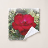 Een eenzaam roos bad handdoek (Wasdoekje)