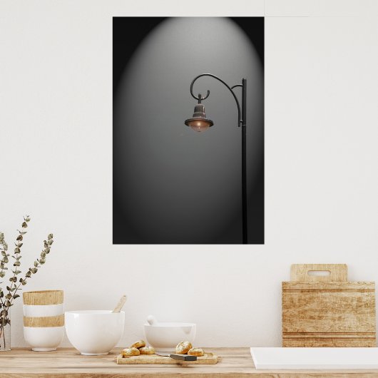 Een eenzaam straatlicht poster (Keuken)