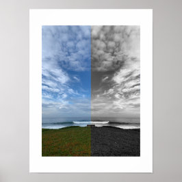 Een Eenzame Bankreflectie Fotografie Poster