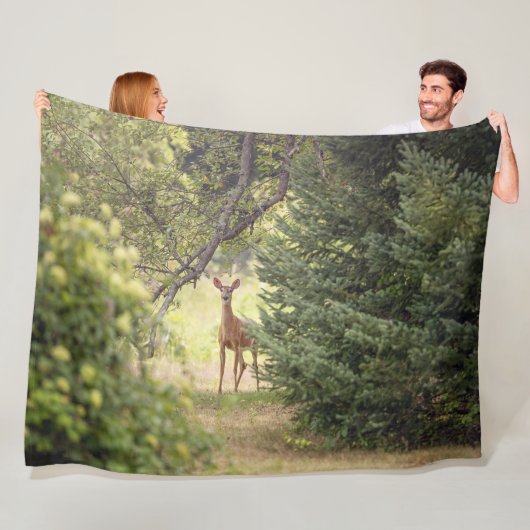 Een eenzame hert  fleece deken (In situ)