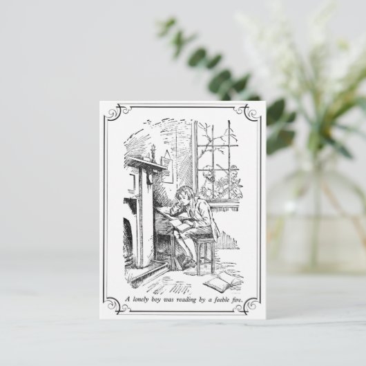 Een eenzame jongen briefkaart (Staand voorkant)