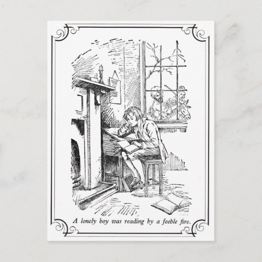 Een eenzame jongen briefkaart (Voorkant)