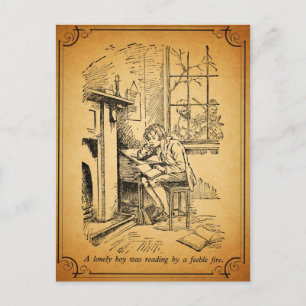 Een eenzame jongen briefkaart