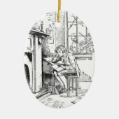 Een eenzame jongen keramisch ornament (Voorkant)