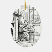 Een eenzame jongen keramisch ornament (Achterkant)