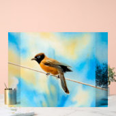 Een eenzame kleurrijke vogel acryl bord (Huwelijk)