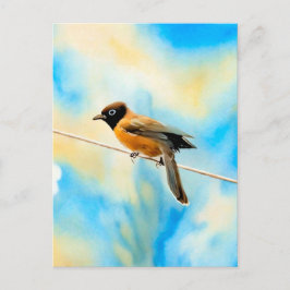 Een eenzame kleurrijke vogel briefkaart