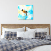 Een eenzame kleurrijke vogel canvas afdruk (Insitu (Slaapkamer))
