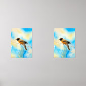 Een eenzame kleurrijke vogel muurkunst sets (Voorkant)