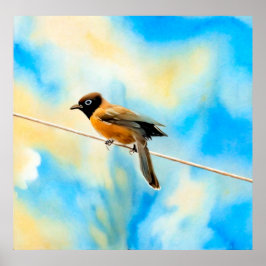 Een eenzame kleurrijke vogel poster