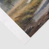 Een eenzame middeleeuwse ridder en zijn paard - tissuepapier (Detail)