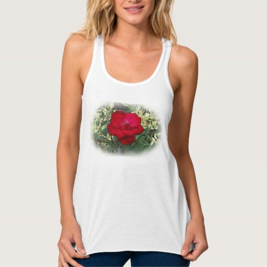 Een eenzame roos tanktop (Voorkant)