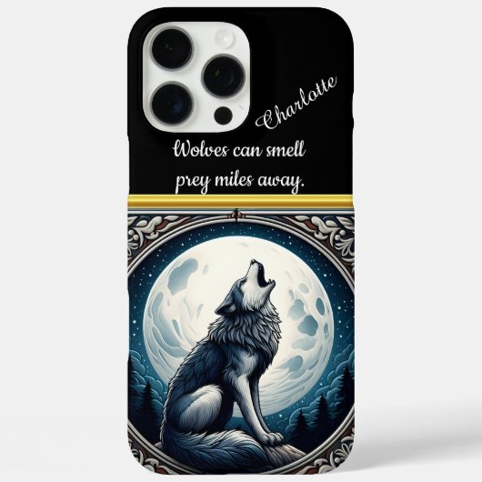 Een eenzame wolf huilt 's nachts onder de volle ma Case-Mate iPhone case (Achterkant)