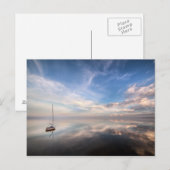 Een eenzame zeilboot op de kalm wateren van Salton Briefkaart (Voorkant / Achterkant)