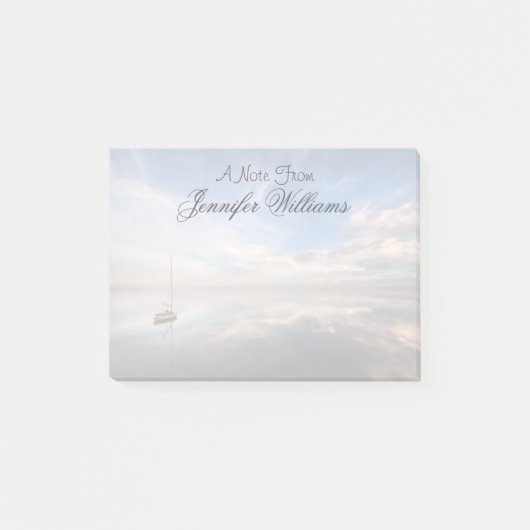 Een eenzame zeilboot op de kalm wateren van Salton Post-it® Notes (Voorkant)