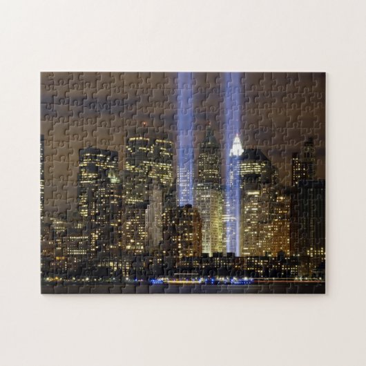 Een eerbetoon aan de Twin Towers op 9/11. Legpuzzel (Horizontaal)