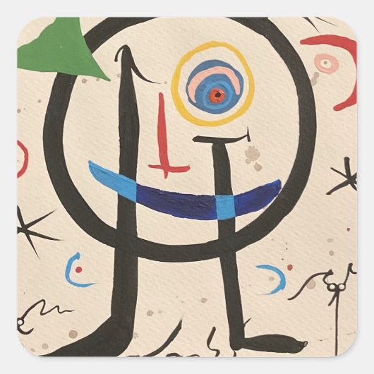 EEN EERBETOON AAN MIRO VIERKANTE STICKER (Voorkant)