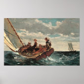 Een eerlijke wind opdelen door Winslow Homer Poster (Voorkant)