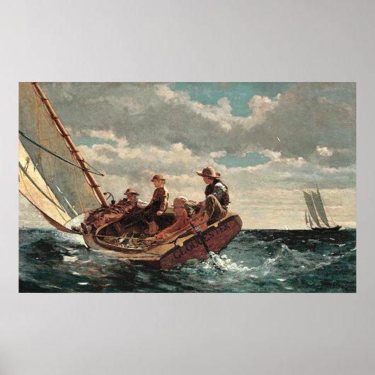 Een eerlijke wind opdelen door Winslow Homer Poster (Voorkant)