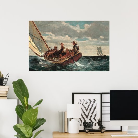 Een eerlijke wind opdelen door Winslow Homer Poster (Thuiskantoor)