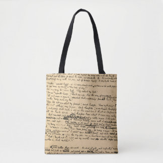 Een eerste handschrift met kerstkarol tote bag