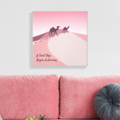 Een eerste stap begint een reis, Desert Pink Art Canvas Afdruk (Insitu (Woonkamer))