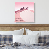 Een eerste stap begint een reis, Desert Pink Art Canvas Afdruk (Insitu (Slaapkamer))