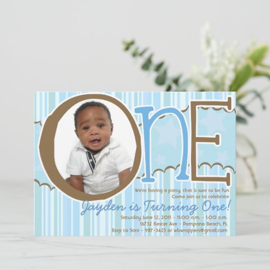 EÉN - Eerste uitnodiging voor jongens (Staand voorkant)