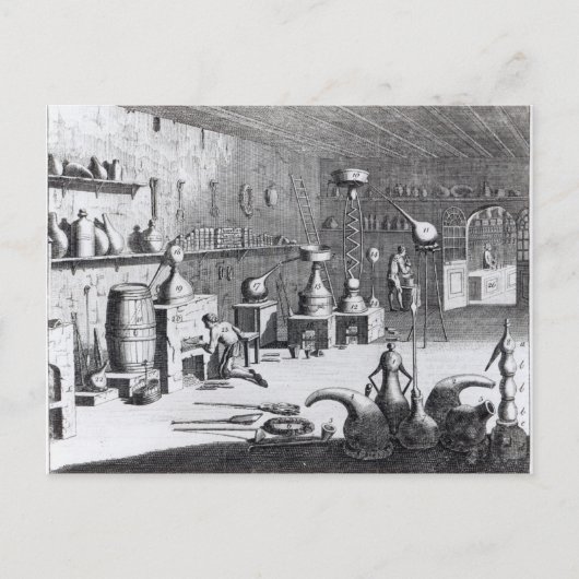 Een eerste uitzicht van de Praktische Chemie Briefkaart (Voorkant)